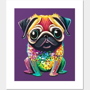 Fabulous Rainbow Pug Posters and Art